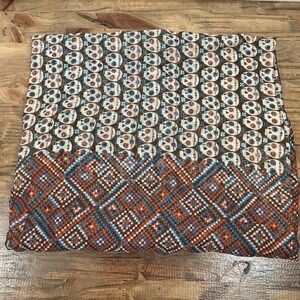 D&Y Skull Scarf Wrap Brown Blue Orange 42"x34" Punk‎ Halloween